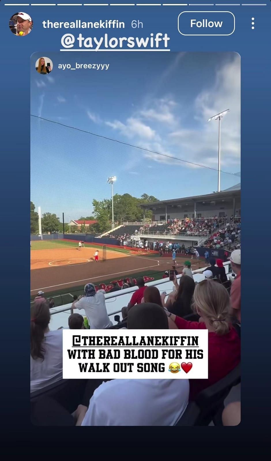 Kiffin's IG story